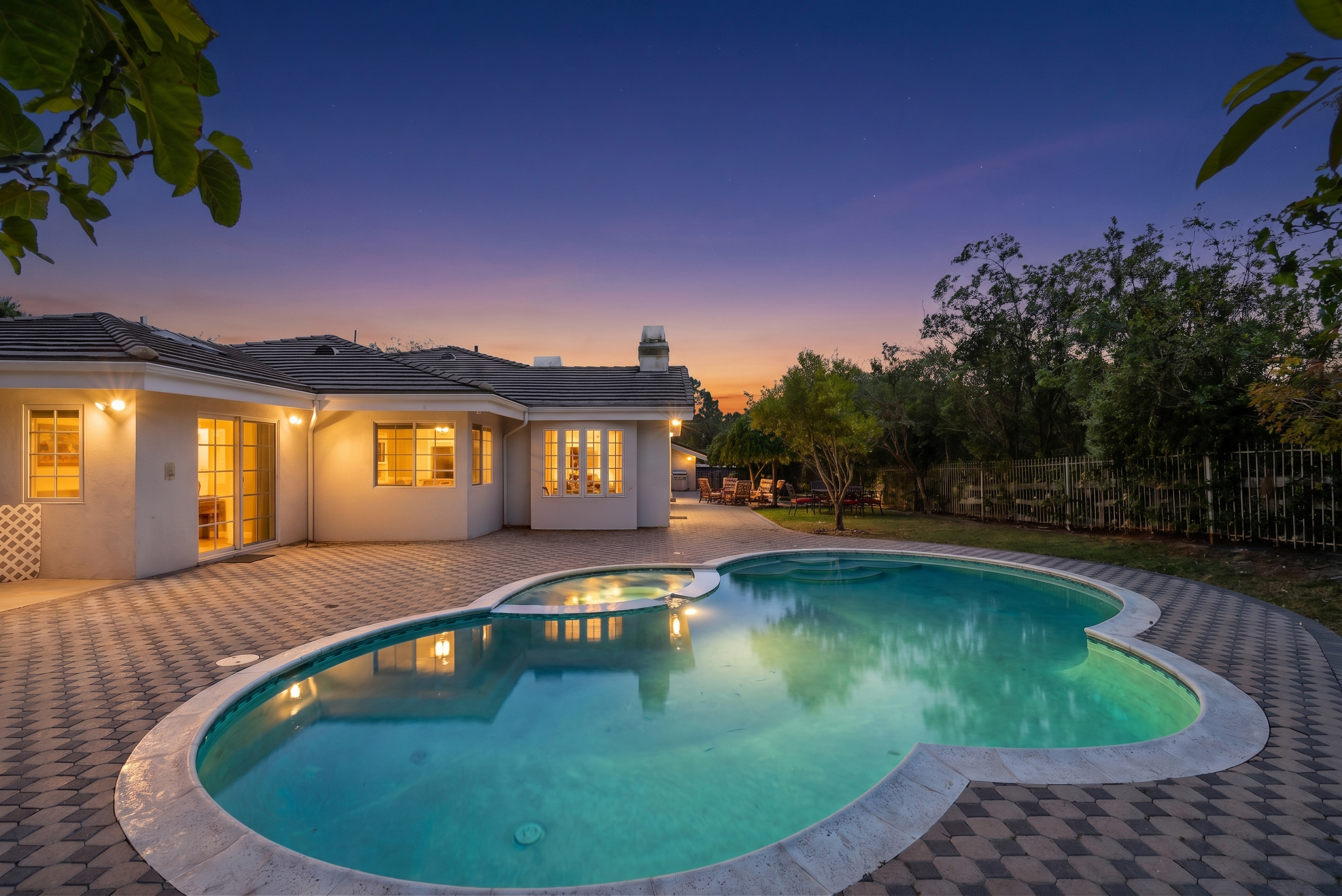 Backyard twilight